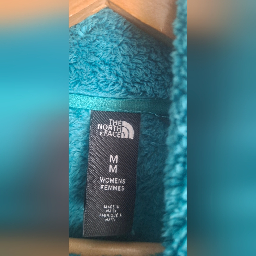 The North Face Turquoise Fleece Full Zip Jacket Porcelain Green M WINTER OUTDOO - Picture 3 of 11